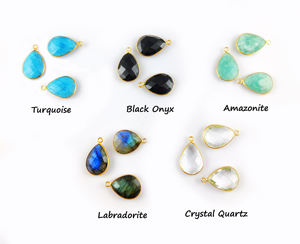 Blue Turquoise Gemstone 18x13mm Pear Shape Pendant 925 Sterling Silver Bezel Set Gold Vermeil Fine Pendants <b>Charms</b> for Party - Product Image 2