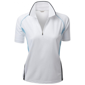 Jersey deportivo de Golf con media cremallera para mujer, camiseta Polo de manga corta personalizada al por mayor, transpirable, antiarrugas, estilo informal, sólido - Product Image 2