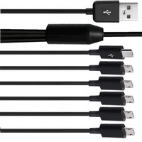 Câble séparateur Micro USB, câble de charge multi Micro USB, 4 en 1, multi Micro USB, câbles d'assemblage pour ordinateur