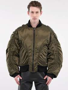 Blouson Bomber Unisexe Hiver en Satin pour Hommes et Femmes – Style Urbain Personnalisé, Camouflage Enduit, Épais et Imperméable - Product Image 2