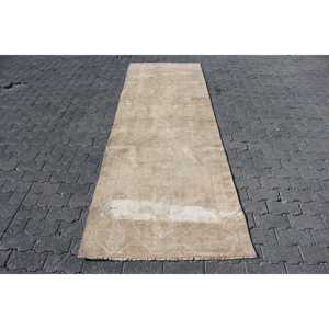 Vintage <b>Rug</b>, <b>Runner</b> 3.2x9.6 ft <b>Rug</b>, Brown Moroccan <b>Rug</b> - Product Image 1