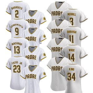 Maillots de baseball San Diego Home Limited 2025 grande taille, personnalisés, blancs, brodés, uniformes avec logos cousus, respirants - Product Image 1
