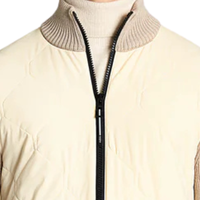 Herren Hybrid-Strickjacke mit Gepolstertem Vorderteil Reißverschluss Maßgeschneiderte Passform Lässige Winter-Layering-Jacke Atmungsaktiv Schnelltrocknend