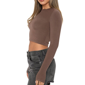 Custom Women Cutout <b>Long</b> <b>Sleeve</b> <b>Top</b> Quality Tshirt <b>Low</b> <b>Cut</b> Hollow Out Open Back Blouse T-shirt for men - Product Image 4