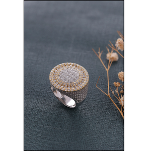 Bague en argent pour homme, style hip-hop, pour mariage, avec diamants en moissanite, plaquée rhodium, design élégant, brillance premium, puissance et élégance - Product Image 1