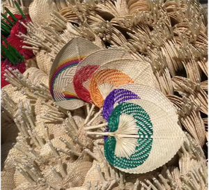 Éventail à main en feuilles de palmier de bambou vietnamien de haute qualité, style bohème, artisanat tissé, motif cœur, tissé à la main, décoration murale vietnamienne - Product Image 4