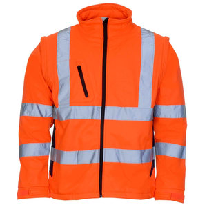 <b>Men</b> High Visibility <b>Reflective</b> Breathable Work <b>Jacket</b> with Digital Printing Polyester Safety Wear Stripes and Zipper Front - Product Image 3