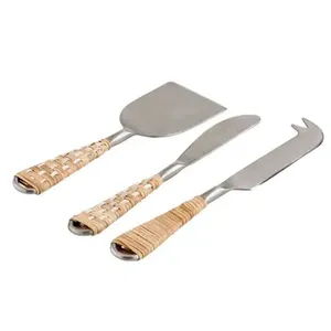 Juego de cuchillos para queso de alta calidad en acero inoxidable con elegante mango de mármol, perfecto para mesa de boda y uso de servicio - Product Image 2