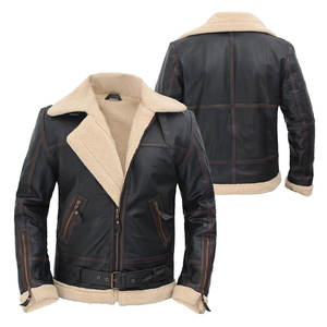 Veste en cuir de mouton véritable de qualité supérieure blouson en fourrure pour hommes meilleur matériau utilisé dans la veste en cuir pour hommes - Product Image 6