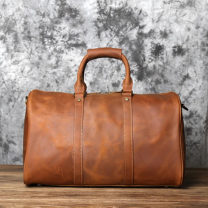 Genuine Leather Weekender Duffel Bag with Zipper Closure for Travel and Everyday Use - Product Image 1