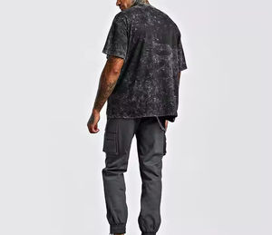 Gran oferta, camiseta desgastada con lavado ácido para hombre/mujer, Camiseta holgada de manga corta con cuello redondo de 240gsm y 300gsm en blanco - Product Image 2