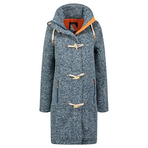 Exclusiva chaqueta clásica abotonada de lana polar para mujer, chaqueta ajustable con capucha, transpirable, cálida, con cuello levantado, con logotipo personalizado - Product Image 2