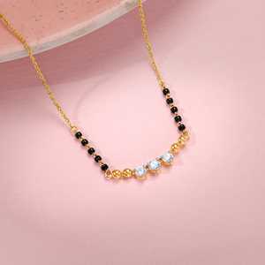 Mangalsutra en or jaune de qualité supérieure, serti de diamants Anitha, plaqué or, fait à la main, bijoux ethniques de créateur, pour femmes, à porter au quotidien - Product Image 6