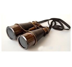 Binocular antiguo de cuero con revestimiento de latón náutico, binocular totalmente funcional, decoración náutica para el hogar para adultos. - Product Image 6