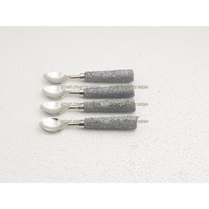 Vente chaude Résine Poignée En Acier Inoxydable Couverts Ensemble Couteau Servir Fourchette Cuillère Portable 24pcs Vaisselle Vaisselle Ensemble - Product Image 5