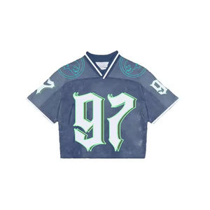 Venta al por mayor 2025 Camisetas de fútbol americano personalizadas Nuevo diseño Uniforme de talla grande con mangas cortas Hecho en Pakistán - Product Image 1