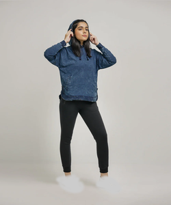 Trendy Loungewear <b>Navy</b> <b>Hoodie</b>: Perfect Blend of Comfort and Streetwear Fashion perfect for Active Lifestyle - Product Image 4