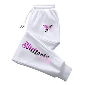 กางเกงวอร์มผู้หญิงใส่อยู่บ้านกลางแจ้งมาใหม่ฤดูใบไม้ร่วงกางเกงวิ่งกางเกงกีฬาลำลอง Y2K ผีเสื้อพิมพ์ตัวอักษร streetwear - Product Image 3