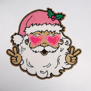Feliz Navidad grandes parches de chenilla de lentejuelas logotipo personalizado bordado hierro en parches de chenilla diseñador para ropa - Product Image 3