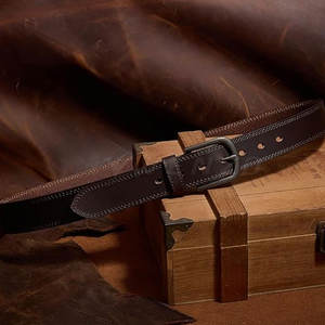 Ceinture en cuir durable avec boucle en acier, style décontracté, ajustement confortable et réglable pour le travail, le bureau et le quotidien - Product Image 2