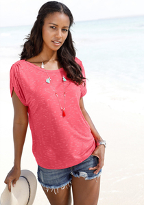 Camiseta texturizada de gran tamaño para mujer, Camiseta holgada de cuello redondo con estampado de letras de grafiti para ropa de calle - Product Image 3