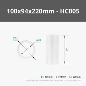 Embout rond plat rigide en acrylique transparent pour tubes - Product Image 5