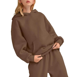 Conjunto Deportivo de Alta Calidad para Mujer, Sudadera con Hombros Caídos, Sudadera Corta de Manga Larga de Color Sólido para Mujer - Product Image 2