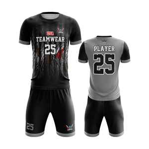 Ropa de fútbol de poliéster 100%, conjunto completo de camiseta de fútbol impresa por sublimación, uniformes personalizados para jugadores de fútbol - Product Image 4