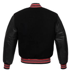 OEM personalizado manga de cuero Chenille bordado bombardero vuelo equipo de béisbol Vintage Letterman Varsity chaqueta - Product Image 6