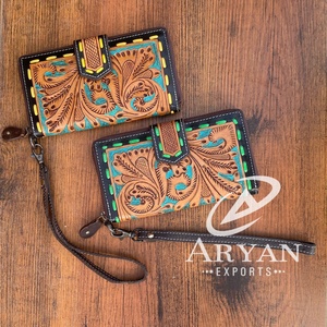 ขายร้อนมือเครื่องมือแกะสลักกระเป๋าสตางค์คลัทช์เคสโทรศัพท์สไตล์หลายใช้หนังตะวันตกมาใหม่กระเป๋าสตางค์ข้อมือสําหรับผู้หญิง - Product Image 1