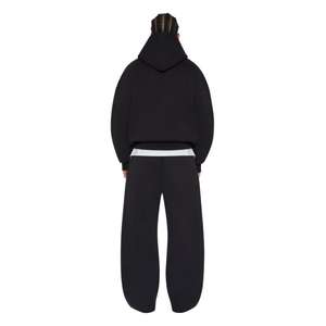 เสื้อฮู้ดดี้ผู้ชายสั่งทำโลโก้จากโรงงาน ผ้า 500GSM ทรงโอเวอร์ไซส์ แบบครอป แขนยาว ผ้าฝ้าย 100% ทรงหลวม เรียบง่าย สไตล์ลำลอง ปักลาย 3 มิติ - Product Image 2