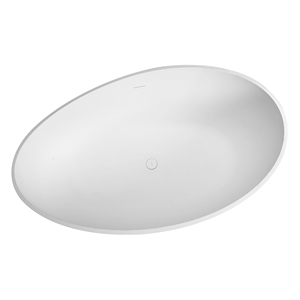 Baignoire autoportante irrégulière moderne en surface solide émaillée blanc mat durable pour adultes - Product Image 2