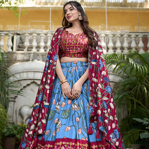 Fashionharbour ดั้งเดิมชิโบริย้อม tussar ไหม lehenga choli ทอหรูหรา zari ราคาเป็นมิตรขายส่งดีล - Product Image 1