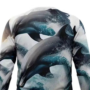 Venta al por mayor logotipo personalizado 100% poliéster secado rápido transpirable hombres manga larga pesca camisas sublimación impresa Plus ropa de pesca - Product Image 6