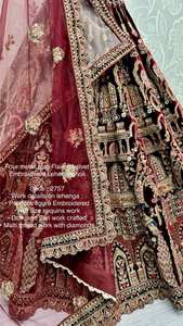 Lehenga choli ออกแบบเจ้าสาวด้วยรูปนกยูงปัก - Product Image 5