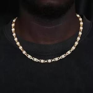 Nouveau concepteur à la mode Mossanite diamant chaîne cubaine or blanc et deux tons Hip Hop chaînes cubaines pour hommes mode colliers inde - Product Image 5