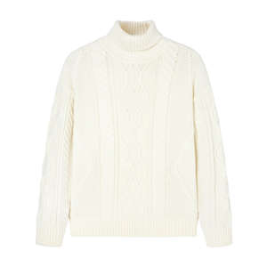 Pull personnalisé avec logo OEM pour homme, tricot en coton décontracté, motif en câble, pull tricoté brodé, pull d'hiver à col rond personnalisé - Product Image 4