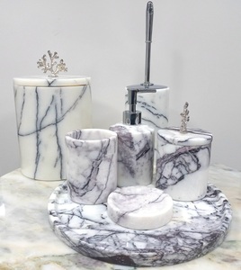 Juego de baño de mármol de alta calidad de 7 piezas, juego de accesorios de baño, soporte para cepillo de dientes, dispensador de tienda para el hogar, restaurante, uso en Hotel - Product Image 1