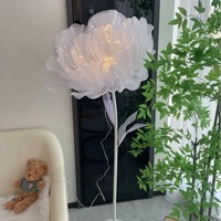 Decoración de Boda, Flor Artificial de Seda Acrílica LED, Rosa Amapola Gigante de Cabeza Grande, IP65, Alta Calidad