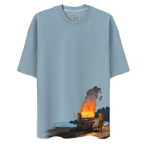 % 100 T-shirts unisexes surdimensionnés imprimés numériques en coton biologique en gros - Product Image 5