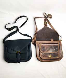 Bolsos bandolera de moda Vintage para mujer, personalizados, de gran capacidad, 2024, bolso de cuero de vaca de grano completo, forro de algodón, cierre de botón cruzado - Product Image 3