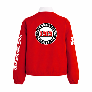 Chaqueta de Carreras de Sarga de Algodón Delta Sigma Theta Sorority para Mujer, Chaqueta de Motociclismo de Alto Rendimiento, Chaqueta de Motociclista de Alta Velocidad - Product Image 3