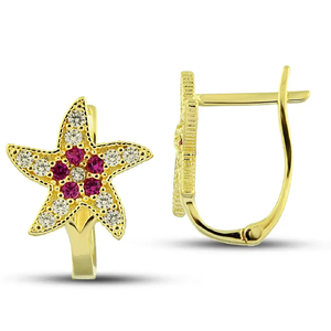 ต่างหูห้อยทองคำบริสุทธิ์14K คุณภาพสูงเคลือบละเอียดของขวัญไก่งวงทำมือสไตล์อินเทรนด์สำหรับเด็กสีเงิน18K 21K - Product Image 5