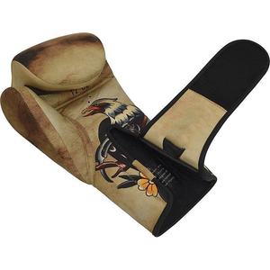 Graphics printed Cowhide <b>Leather</b> Boxing Gloves with Hook and Loop Fastening for Martial Arts training and gym use - Product Image 6