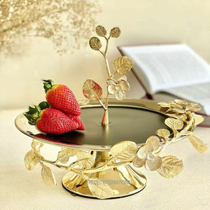 Support à gâteau à un étage de conception américaine Moule en résine époxy de haute qualité en aluminium en forme de feuille Support à gâteau pour fête et événement - Product Image 1