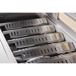 Îlot de cuisine extérieur modulaire en acier inoxydable noir de qualité supérieure en forme de L avec réfrigérateur + 6 brûleurs de 44 pouces de large + LIVRAISON GRATUITE - Product Image 4