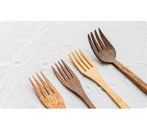 Cuillère en bois fourchette bambou cuisine ustensiles de cuisine outils soupe-cuillère à café vaisselle et vente au meilleur prix - Product Image 4