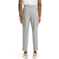 Pantalones de hombre personalizados de alta calidad al por mayor, pantalones de algodón con cordón, logotipo extragrande de su marca, Pantalones chinos teñidos lisos, pantalones coreanos para hombre
