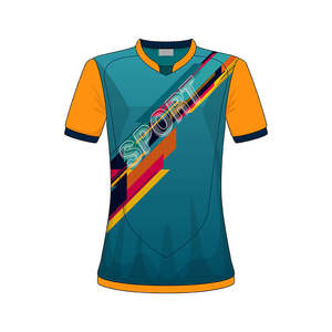 T-shirt de sport pour homme Sublimation Anti-UV Écologique Respirant 100% Polyester Tricoté Coupe régulière Anti-rétrécissement Style été - Product Image 2