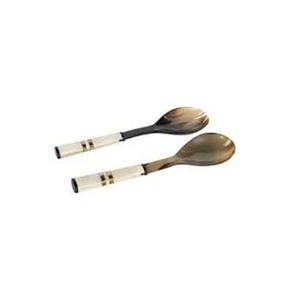 Vente en gros Ensemble de cuillères en corne avec design moderne et long en émail rond Ensemble de cuillères à poignée portable aspect royal - Product Image 1